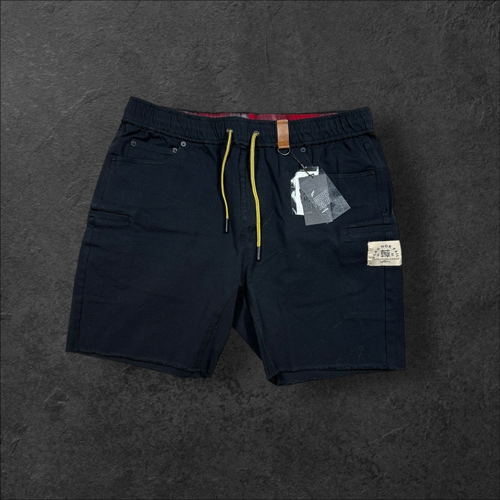 Flag Nor Fail Men's Black Hybrid Shorts with Yellow Drawstring